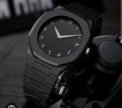 Premium Fuli "AURORA" All-Black Minimalist Quartz Watch For Men - Arabic Numerals Design