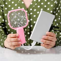 3-in-1 Rechargeable Electric Mosquito Killer Racket - UV Light & Wall Mounted (Machharon Se Mukammal Nijaat)